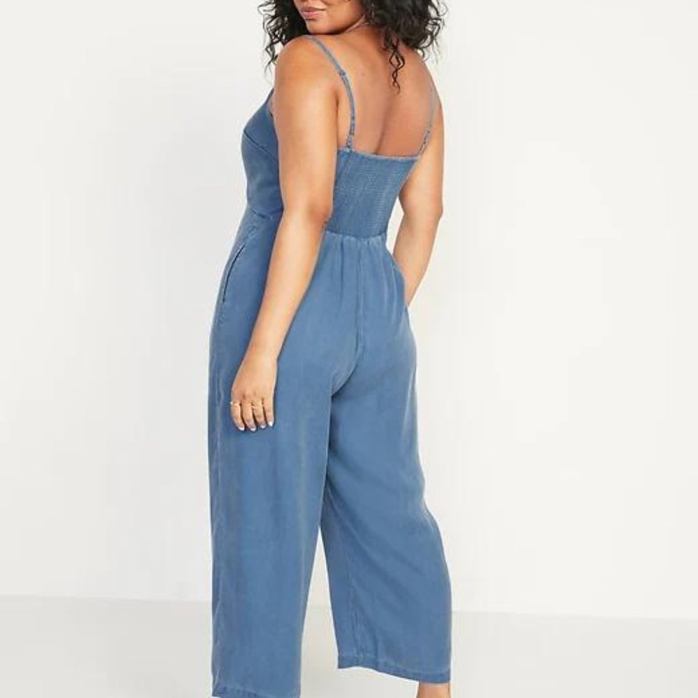 New Old Navy Sleeveless Tie-Front TENCEL™ Lyocell Jumpsuit for Women - Picture 2 of 7